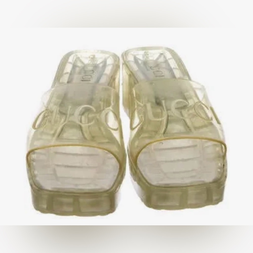 Gucci clear slides platform jelly plastic 37
